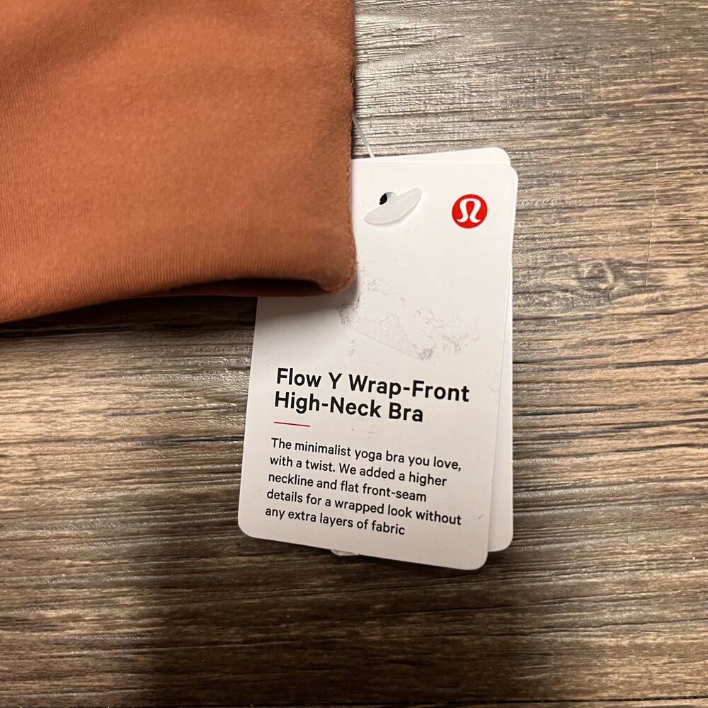 NWT Lululemon Flow Y Wrap-Front High Neck Bra Ancient Copper Nulu Yoga 6 Active - Picture 5 of 6